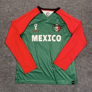 FIFA World Cup Qatar 2022 Green Mexico Soccer Shirt Jersey Men's Size XL Stretch